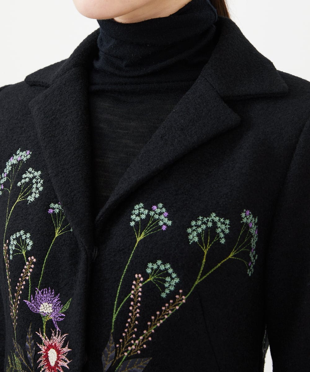 GYJVF03110 Sybilla(シビラ) ◆受注生産◆ブーケフラワー刺繍ジャケット ブラック