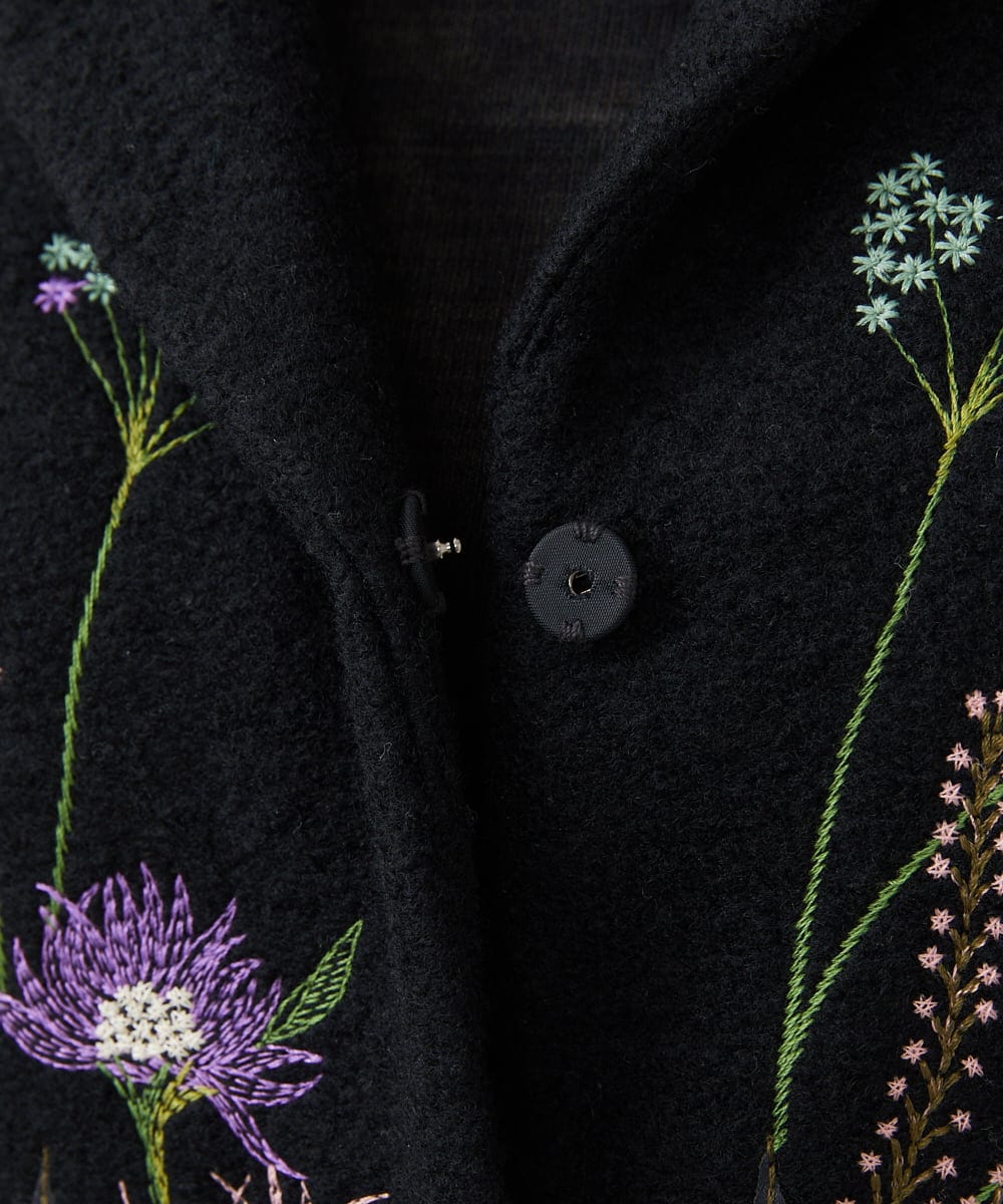 GYJVF03110 Sybilla(シビラ) ◆受注生産◆ブーケフラワー刺繍ジャケット ブラック