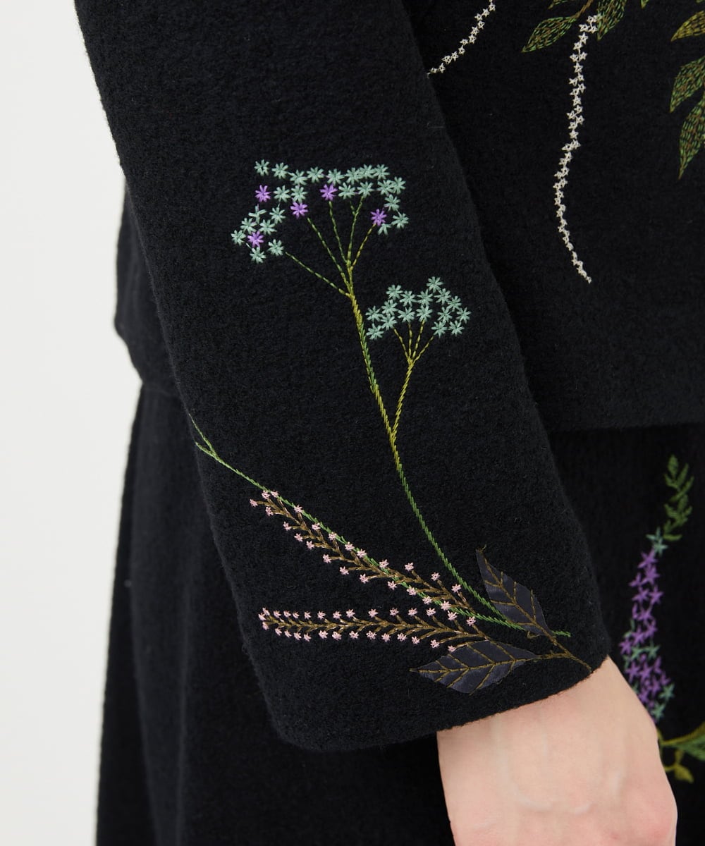 GYJVF03110 Sybilla(シビラ) ◆受注生産◆ブーケフラワー刺繍ジャケット ブラック