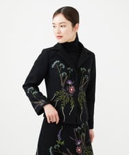 GYJVF03110 Sybilla(シビラ) ◆受注生産◆ブーケフラワー刺繍ジャケット ブラック