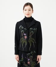 GYJVF03110 Sybilla(シビラ) ◆受注生産◆ブーケフラワー刺繍ジャケット ブラック