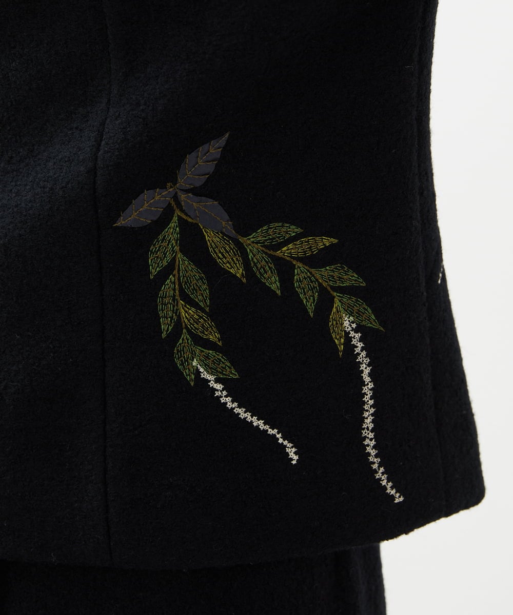GYJVF03110 Sybilla(シビラ) ◆受注生産◆ブーケフラワー刺繍ジャケット ブラック
