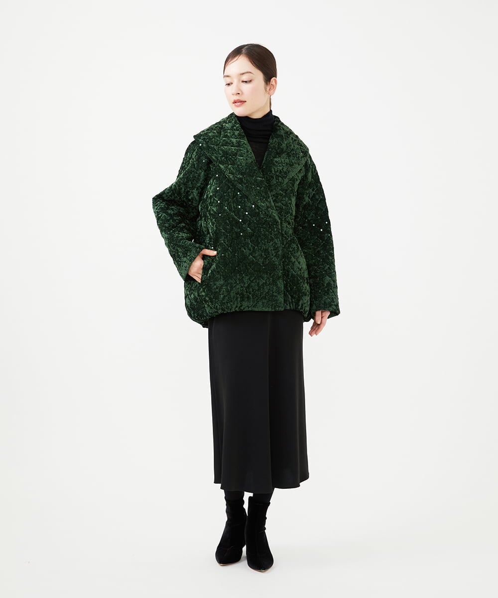 GYJVF04150 Sybilla(シビラ) ◆受注生産◆スパンコールキルトジャケット グリーン