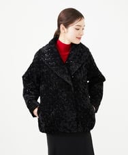 GYJVF04150 Sybilla(シビラ) ◆受注生産◆スパンコールキルトジャケット ブラック