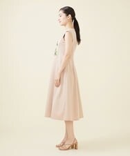 GYPGX01900 Sybilla(シビラ) ◆受注生産につき返品・交換・キャンセル不可◆ボタニカルガーデン刺繍ジャージードレス ピンクベージュ