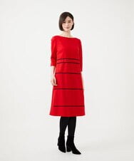 GYPVI01100 Sybilla(シビラ) ◆受注生産◆コードクロス刺繍ドレス レッド