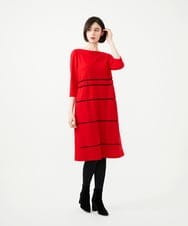 GYPVI01100 Sybilla(シビラ) ◆受注生産◆コードクロス刺繍ドレス レッド