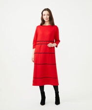 GYPVI01100 Sybilla(シビラ) ◆受注生産◆コードクロス刺繍ドレス レッド