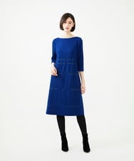 GYPVI01100 Sybilla(シビラ) ◆受注生産◆コードクロス刺繍ドレス ブルー