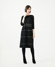 GYPVI01100 Sybilla(シビラ) ◆受注生産◆コードクロス刺繍ドレス ブラック