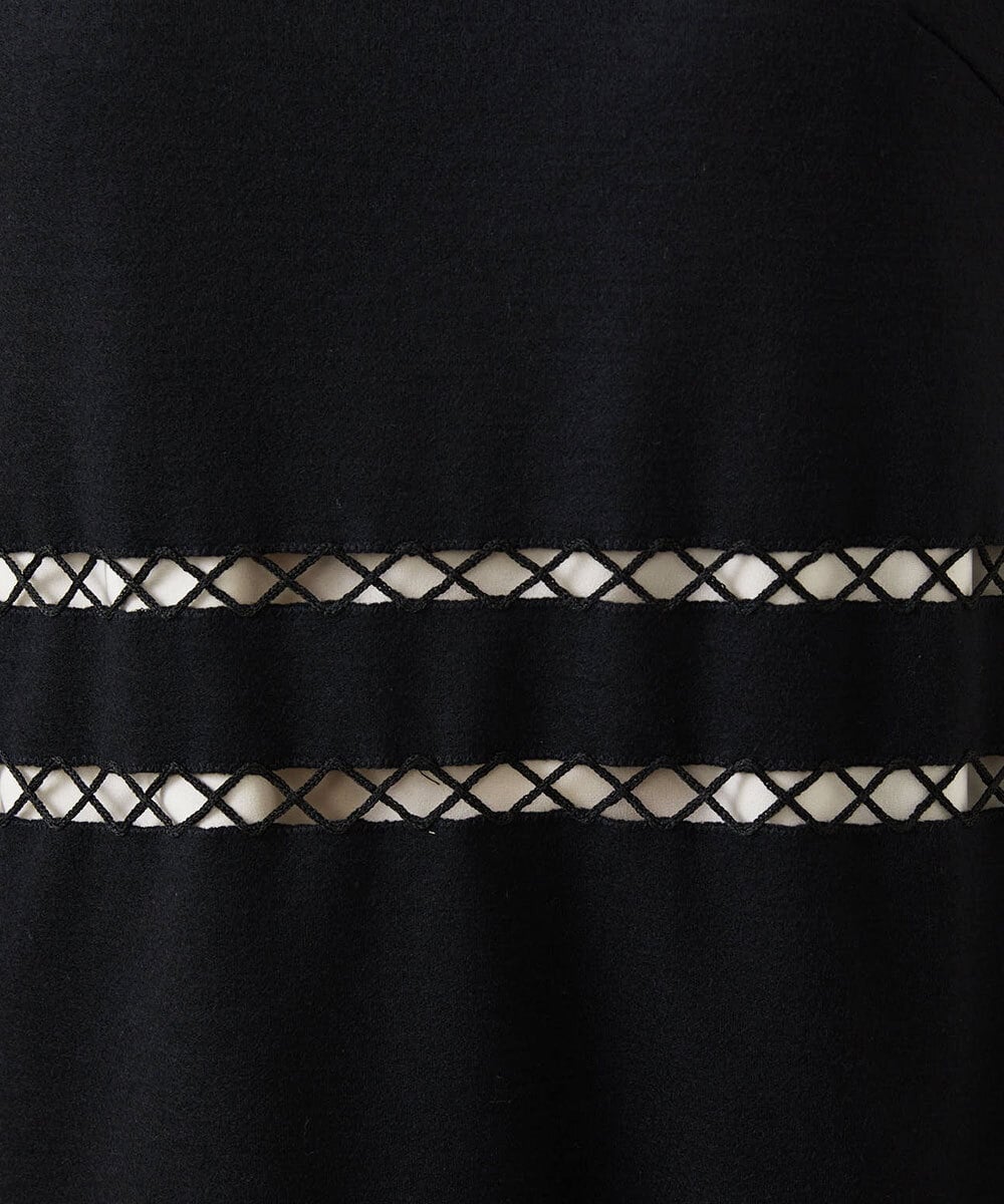 GYPVI01100 Sybilla(シビラ) ◆受注生産◆コードクロス刺繍ドレス ブラック