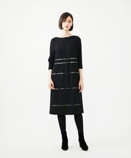 GYPVI01100 Sybilla(シビラ) ◆受注生産◆コードクロス刺繍ドレス ブラック