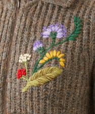 GYSAI01800 Sybilla(シビラ) ◆受注生産◆フラワーハンド刺繍カーディガン ブラウン