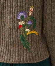 GYSAI01800 Sybilla(シビラ) ◆受注生産◆フラワーハンド刺繍カーディガン ブラウン