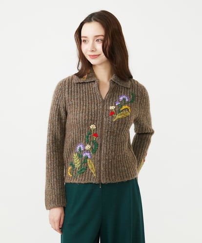 GYSAI01800 Sybilla ◆受注生産◆フラワーハンド刺繍カーディガン