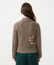 GYSAI01800 Sybilla(シビラ) ◆受注生産◆フラワーハンド刺繍カーディガン ブラウン