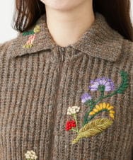 GYSAI01800 Sybilla(シビラ) ◆受注生産◆フラワーハンド刺繍カーディガン ブラウン