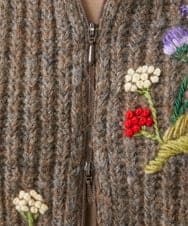 GYSAI01800 Sybilla(シビラ) ◆受注生産◆フラワーハンド刺繍カーディガン ブラウン