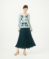 GYSGF01800 Sybilla(シビラ) ◆受注生産◆フラワークロッシェカーディガン(ロングスリーブ) ライトブルー