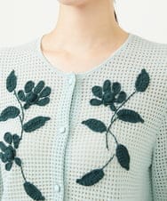 GYSGF01800 Sybilla(シビラ) ◆受注生産◆フラワークロッシェカーディガン(ロングスリーブ) ライトブルー