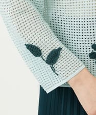 GYSGF01800 Sybilla(シビラ) ◆受注生産◆フラワークロッシェカーディガン(ロングスリーブ) ライトブルー