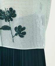 GYSGF01800 Sybilla(シビラ) ◆受注生産◆フラワークロッシェカーディガン(ロングスリーブ) ライトブルー