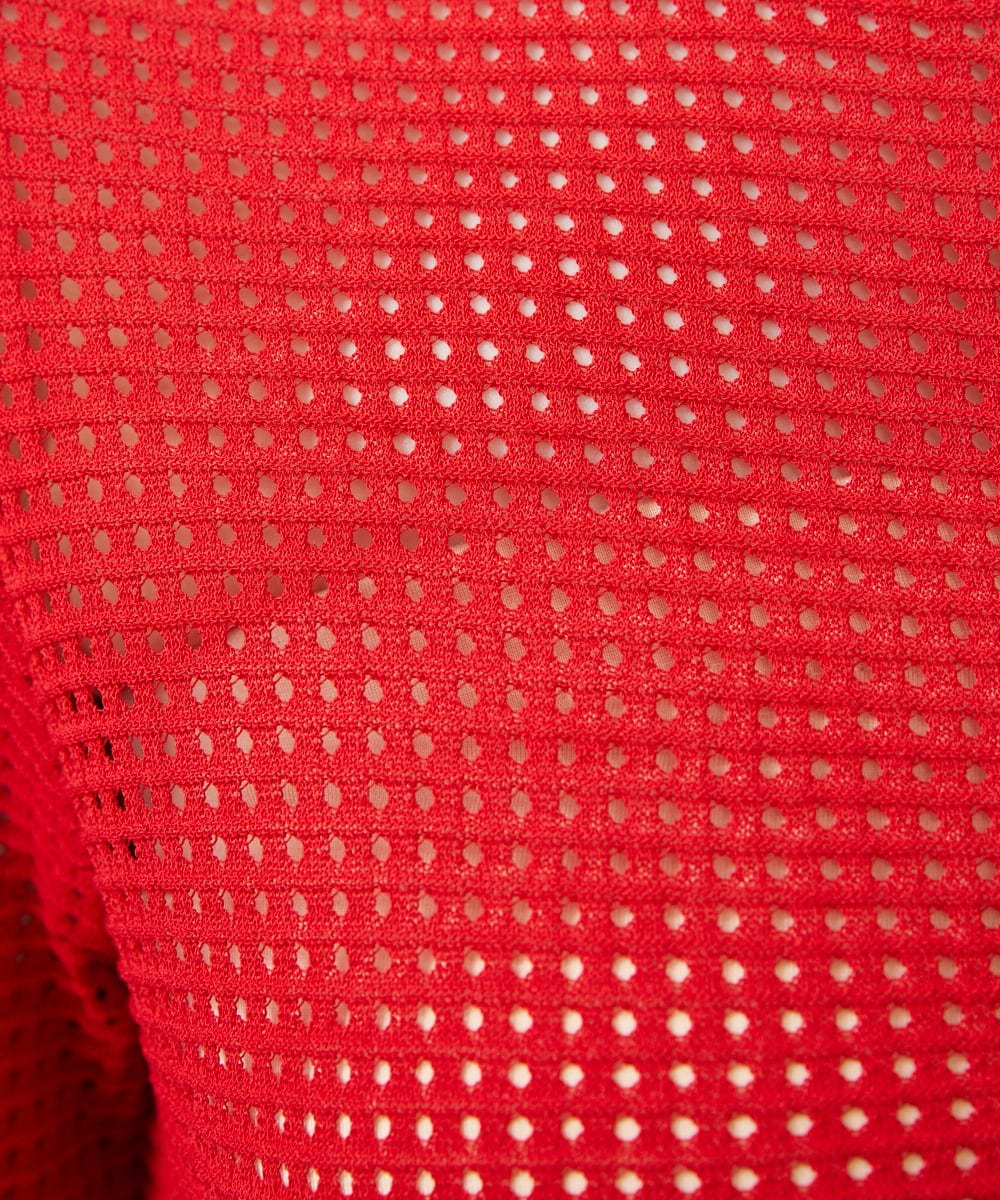 GYSGF02630 Sybilla(シビラ) ◆受注生産◆フラワークロッシェカーディガン(ショートスリーブ) レッド