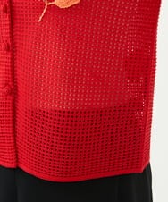 GYSGF02630 Sybilla(シビラ) ◆受注生産◆フラワークロッシェカーディガン(ショートスリーブ) レッド