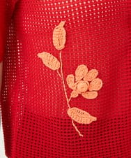 GYSGF02630 Sybilla(シビラ) ◆受注生産◆フラワークロッシェカーディガン(ショートスリーブ) レッド
