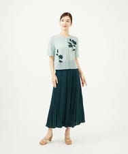 GYSGF02630 Sybilla(シビラ) ◆受注生産◆フラワークロッシェカーディガン(ショートスリーブ) ライトブルー