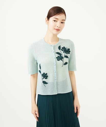 GYSGF02630  ◆受注生産◆フラワークロッシェカーディガン(ショートスリーブ)