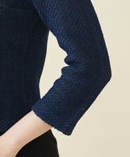 GYSGX01490 Sybilla(シビラ) ◆受注生産につき返品・交換・キャンセル不可◆ボタニカルガーデン刺繍メッシュ編みニットジャケット ネイビー