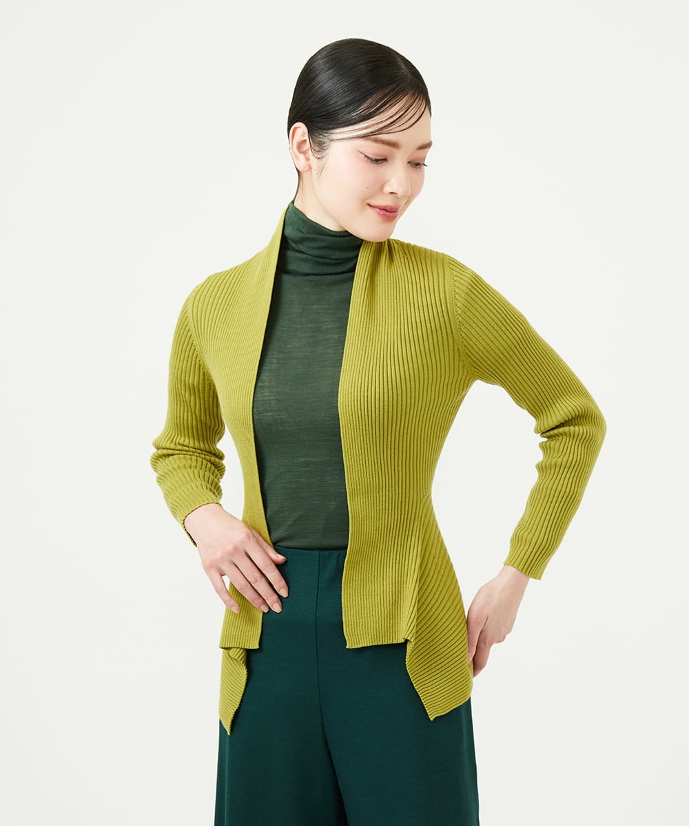 GYSJF01270 Sybilla(シビラ) ◆受注生産◆リブカーディガン イエローグリーン