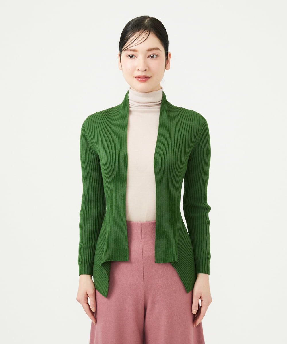 GYSJF01270 Sybilla(シビラ) ◆受注生産◆リブカーディガン グリーン