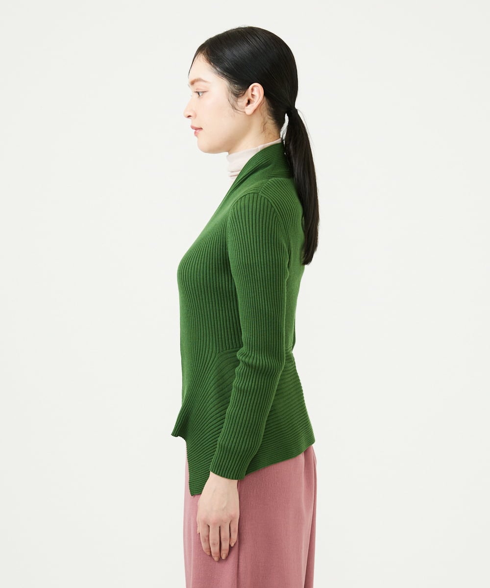 GYSJF01270 Sybilla(シビラ) ◆受注生産◆リブカーディガン グリーン
