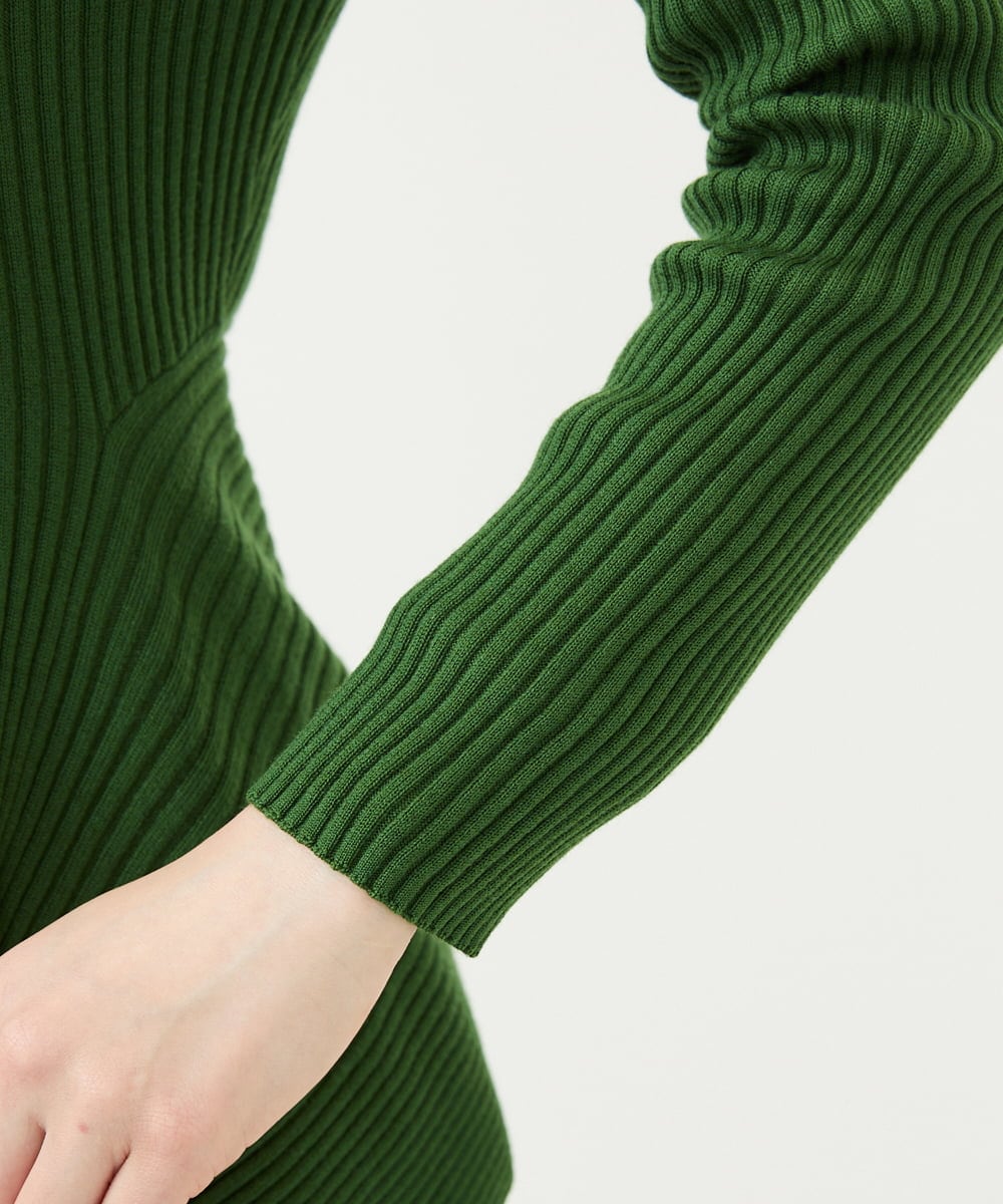 GYSJF01270 Sybilla(シビラ) ◆受注生産◆リブカーディガン グリーン