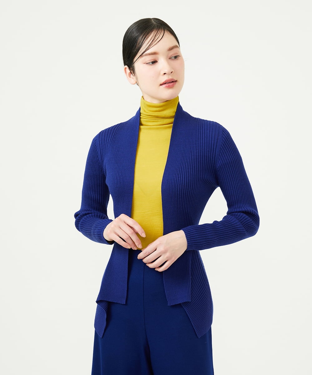 GYSJF01270 Sybilla(シビラ) ◆受注生産◆リブカーディガン ネイビーブルー