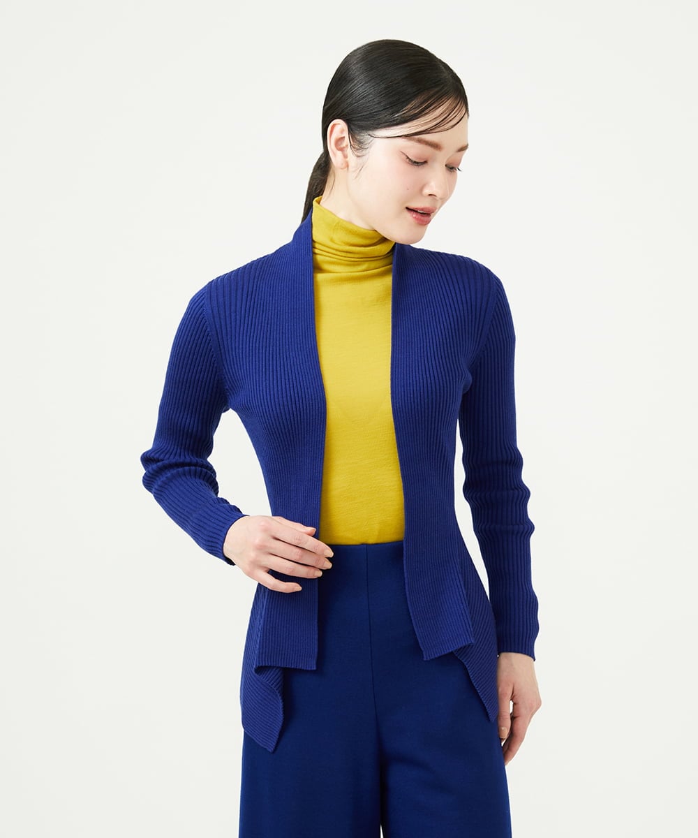 GYSJF01270 Sybilla(シビラ) ◆受注生産◆リブカーディガン ネイビーブルー