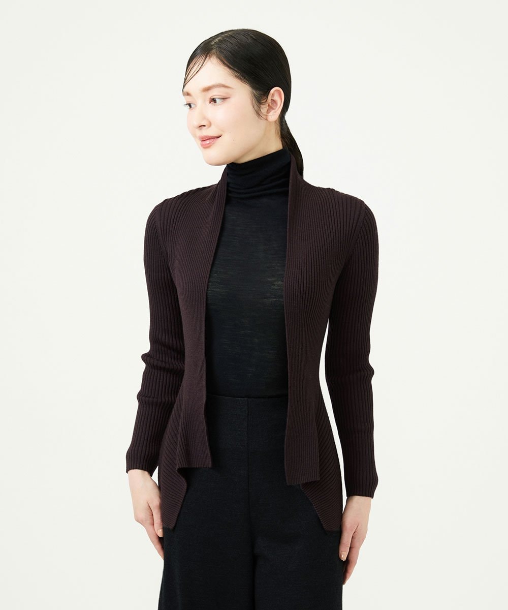 GYSJF01270 Sybilla(シビラ) ◆受注生産◆リブカーディガン ダークブラウン