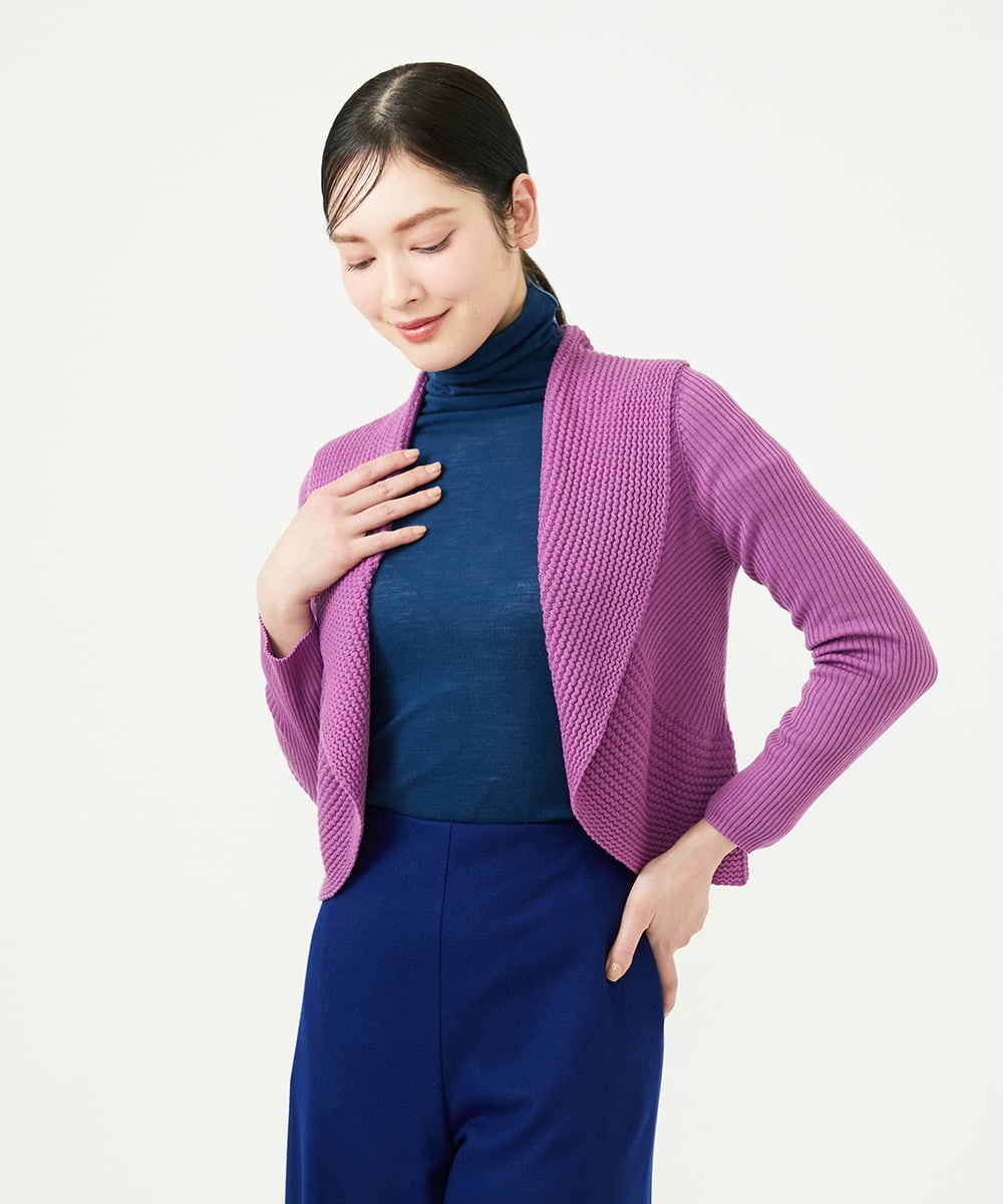 GYSJF02270 Sybilla(シビラ) ◆受注生産◆リブボレロ ピンクパープル