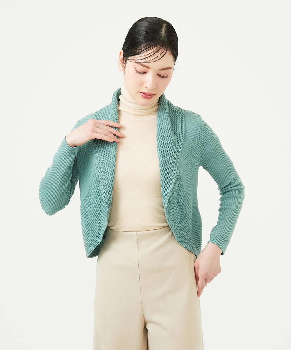 GYSJF02270 Sybilla(シビラ) ◆受注生産◆リブボレロ スモーキーブルー