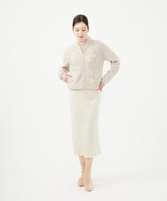 GYSVF01100 Sybilla(シビラ) ◆受注生産◆フラワーアップリケニットブルゾン ベージュ