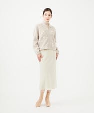 GYSVF01100 Sybilla(シビラ) ◆受注生産◆フラワーアップリケニットブルゾン ベージュ