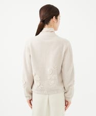 GYSVF01100 Sybilla(シビラ) ◆受注生産◆フラワーアップリケニットブルゾン ベージュ