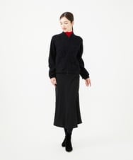 GYSVF01100 Sybilla(シビラ) ◆受注生産◆フラワーアップリケニットブルゾン ブラック