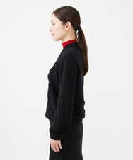 GYSVF01100 Sybilla(シビラ) ◆受注生産◆フラワーアップリケニットブルゾン ブラック