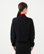 GYSVF01100 Sybilla(シビラ) ◆受注生産◆フラワーアップリケニットブルゾン ブラック