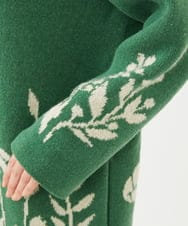 GYSVF02130 Sybilla(シビラ) ◆受注生産◆ボタニカル柄ニットコート グリーン