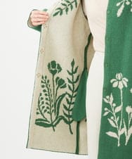 GYSVF02130 Sybilla(シビラ) ◆受注生産◆ボタニカル柄ニットコート グリーン