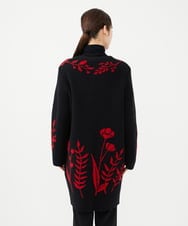 GYSVF02130 Sybilla(シビラ) ◆受注生産◆ボタニカル柄ニットコート ブラック